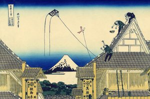 Esquisse de la boutique Mitsui dans la rue Suruga à Edo, c.1830 (estampe sur bois) - Katsushika Hokusai