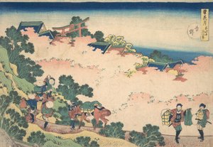 Fleurs de cerisier à Yoshino, de la série Neige, Lune et Fleurs - Katsushika Hokusai