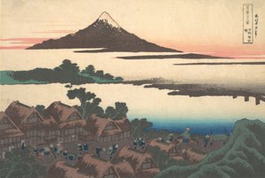 Aube à Isawa dans la province de Kai Koshu Isawa no akatsuki, de la série Trente-six..., vers 1830-32