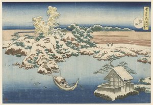 La rivière Sumida sous la neige - Katsushika Hokusai