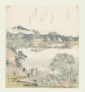 De paarden-bind steen - Katsushika Hokusai