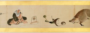 Rouleau de main avec images diverses, période Edo, 1839 (détail)