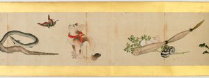 Rouleau de main avec images diverses, période Edo, 1839 (détail)