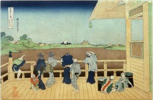 Le hall Sazaidô du temple Gohyaku-Rakanji - Katsushika Hokusai
