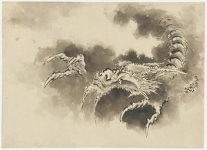 Dragon émergeant des nuages, période Edo - Katsushika Hokusai