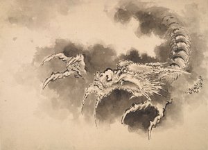 Dragon émergeant des nuages, période Edo, 19ème siècle - Katsushika Hokusai