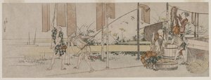 Teinturiers au travail - Katsushika Hokusai