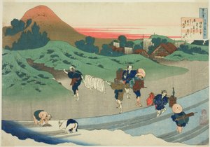 Impératrice Jito (Jito Tenno) de la série "Cent poèmes expliqués par la nourrice (Hyakunin isshu uba ga etoki)" - Katsushika Hokusai