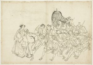 Pompiers marchant vers leur festival - Katsushika Hokusai