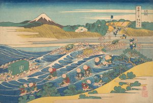 Fuji vu de Kanaya sur le Tokaido, de la série Thir... - Katsushika Hokusai