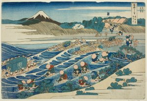 Le Mont Fuji depuis Kanaya sur le Tokaido, de la série "Trente-six vues du Mont Fuji" - Katsushika Hokusai