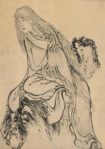 Ermite reposant sur un rocher, fin 18ème-début 19ème siècle - Katsushika Hokusai