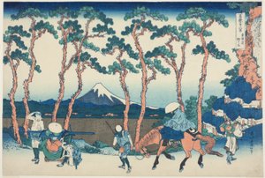 Hodogaya sur le Tokaido (Tokaido Hodogaya), de la série "Trente-six vues du Mont Fuji (Fugaku sanjurokkei)" - Katsushika Hokusai