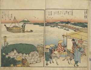 Livre illustré des vues des deux rives de la rivière Sumida - Katsushika Hokusai