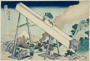 Dans les montagnes de la province de Totomi (Totomi sanchu), de la série "Trente-six vues du mont Fuji (Fugaku sanjurokkei)" - Katsushika Hokusai