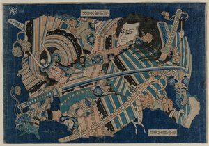 Kamakura no Gengoro saisissant Torinoumi Tasaburo - Katsushika Hokusai