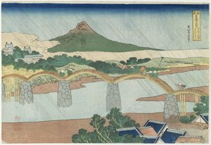 Pont Kintai dans la province de Suo, 1833-1834 - Katsushika Hokusai