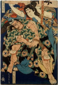 Kusunoki Tamonmaru Masashige et Yao no bettô Tsunehisa - Katsushika Hokusai