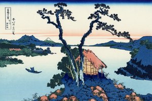 Lac Suwa dans la province de Shinano, c.1830 - Katsushika Hokusai