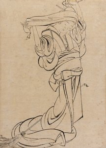 Jeune fille jouant du samisen, fin du XVIIIe-début du XIXe siècle - Katsushika Hokusai