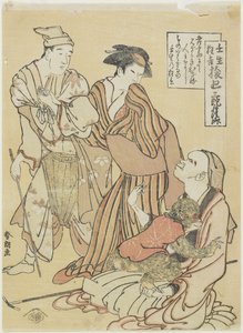 Dresseur de singes, c. 1790 - Katsushika Hokusai