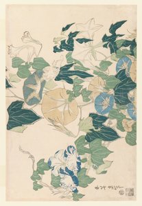 Gloires du matin en fleurs et en bourgeons, c.1830 - Katsushika Hokusai