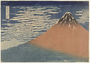 Mont Fuji par temps clair (aussi connu sous le nom de Fuji rouge), c.1830 - Katsushika Hokusai