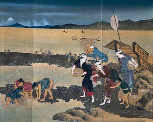 Pêche aux moules - Katsushika Hokusai