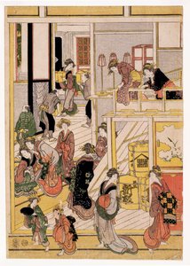 Jours du Nouvel An de la Maison de Thé Ogi-ya - Katsushika Hokusai