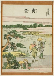 Okitsu, de la série "Les cinquante-trois stations du Tokaido (Tokaido gojusan tsugi)" - Katsushika Hokusai