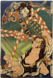 Onikojima yatarô et Seihôin akabôzu - Katsushika Hokusai