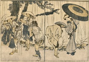 Les gens sous la pluie, 1819, 1924 - Katsushika Hokusai
