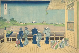 Salle Sazai au temple des cinq cents Arhats Gohyaku Rakanji Sazaido, vers 1830-1832