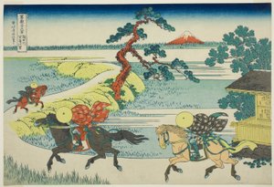Village de Sekiya sur la rivière Sumida (Sumidagawa Sekiya no sato), de la série Trente-six vues du mont Fuji (Fugaku sanjurokkei) - Katsushika Hokusai