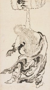 Shojo soulevant un tonneau de saké, période Edo, vers 1840 - Katsushika Hokusai