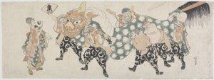 Six dieux mâles exécutant la danse du lion, 1797-1819