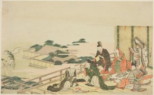 Six poètes immortels préparant le festival de Tanabata - Katsushika Hokusai