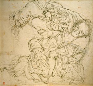 Soko se bat avec sa femme - Katsushika Hokusai