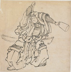 Guerrier debout en armure complète - Katsushika Hokusai