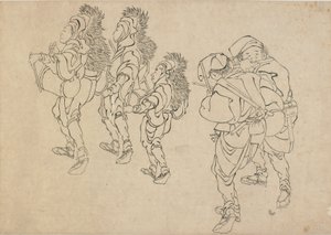 La danse du lion, fin du XVIIIe-début du XIXe siècle - Katsushika Hokusai