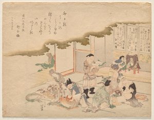 Les Sept Dieux de la Bonne Fortune (shichifuku-jin) célèbrent le Nouvel An - Katsushika Hokusai