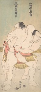 Les lutteurs de sumo Wadagahara Jinshiro et Kachozan Gorokichi, vers 1783 - Katsushika Hokusai