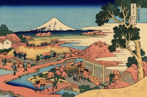 La plantation de thé de Katakura dans la province de Suruga, vers 1830 - Katsushika Hokusai