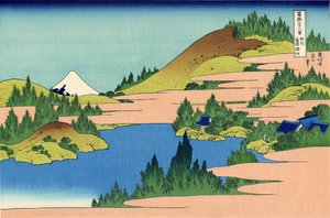 Le lac de Hakone dans la province de Segami, c.1830 - Katsushika Hokusai