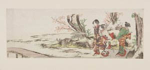 Trois femmes regardant les cerisiers en fleurs - Katsushika Hokusai