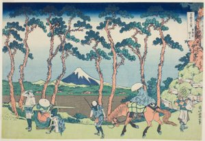 Tokaido Hodogaya, de la série "Trente-six vues du mont Fuji (Fugaku sanjurokkei)" - Katsushika Hokusai