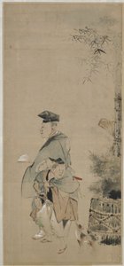 Deux artistes se promenant pour le Nouvel An, période Edo, vers 1830-32 - Katsushika Hokusai