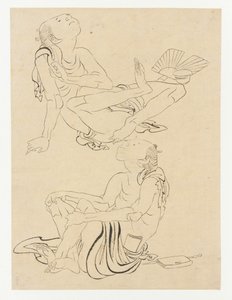 Deux hommes se relaxant en été, période Edo, 19e siècle - Katsushika Hokusai