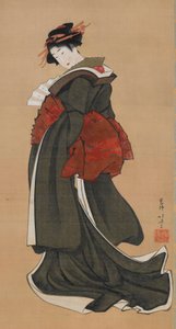 Femme tenant un éventail, période Edo, vers 1810-1811 - Katsushika Hokusai