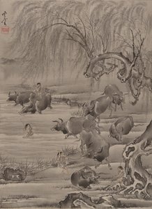 Buffle et berger, ca. 1887